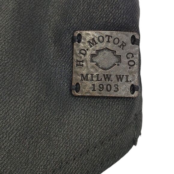 Harley Davidson Women's Black Studded Tassel Zipper Open Crochet Vest Large - Picture 6 of 13